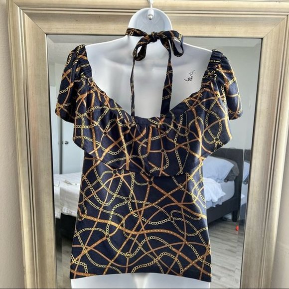 MICHAEL KORS Midnight Blu Basic Top Size M - Picture 3 of 3